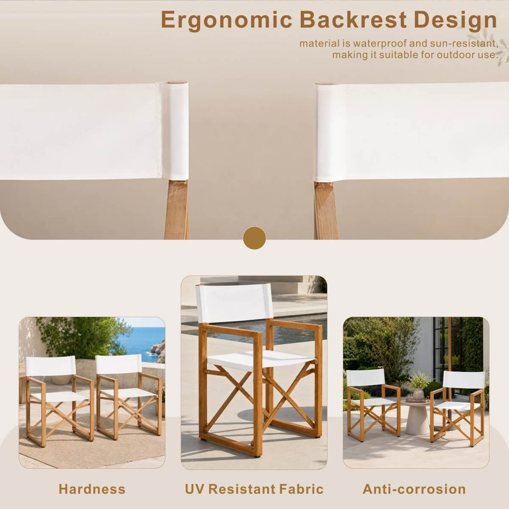 Foldable Wooden Director Chair with Breathable Textilene Fabric (PAC-2508-BR-QN)