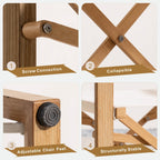 Foldable Wooden Director Chair with Breathable Textilene Fabric (PAC-2508-BR-QN)