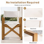 Foldable Wooden Director Chair with Breathable Textilene Fabric (PAC-2508-BR-QN)