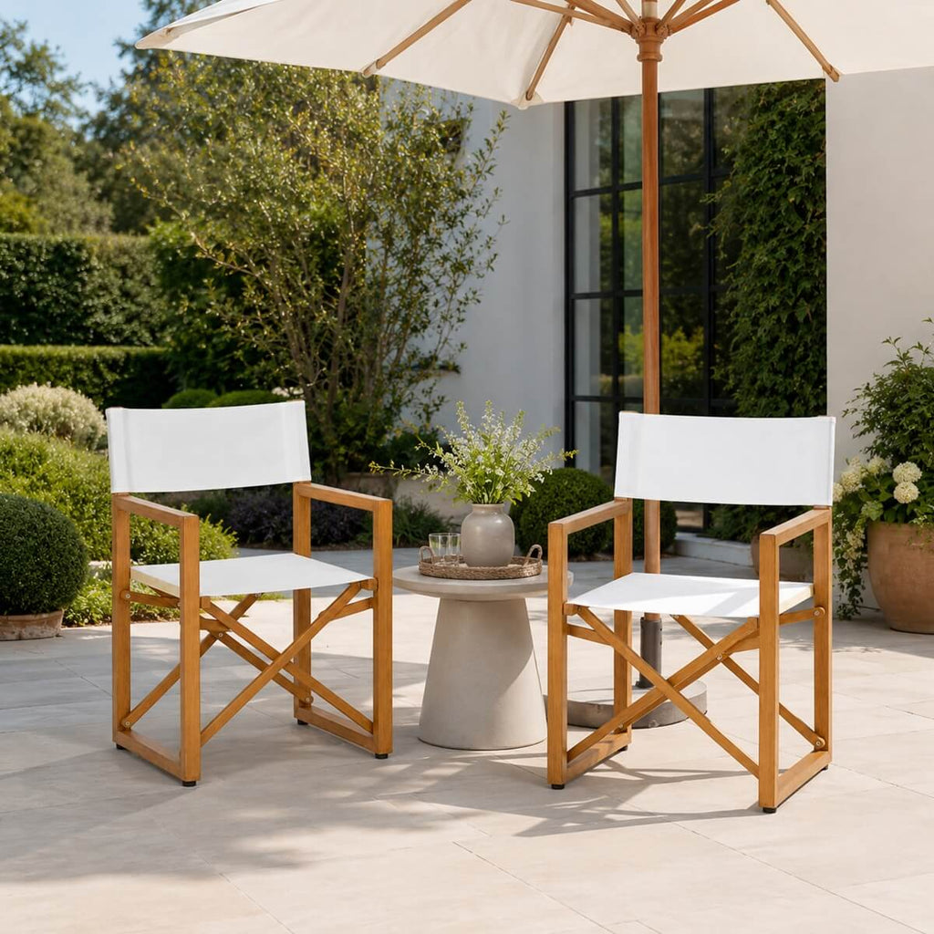 Foldable Wooden Director Chair with Breathable Textilene Fabric (PAC-2508-BR-QN)
