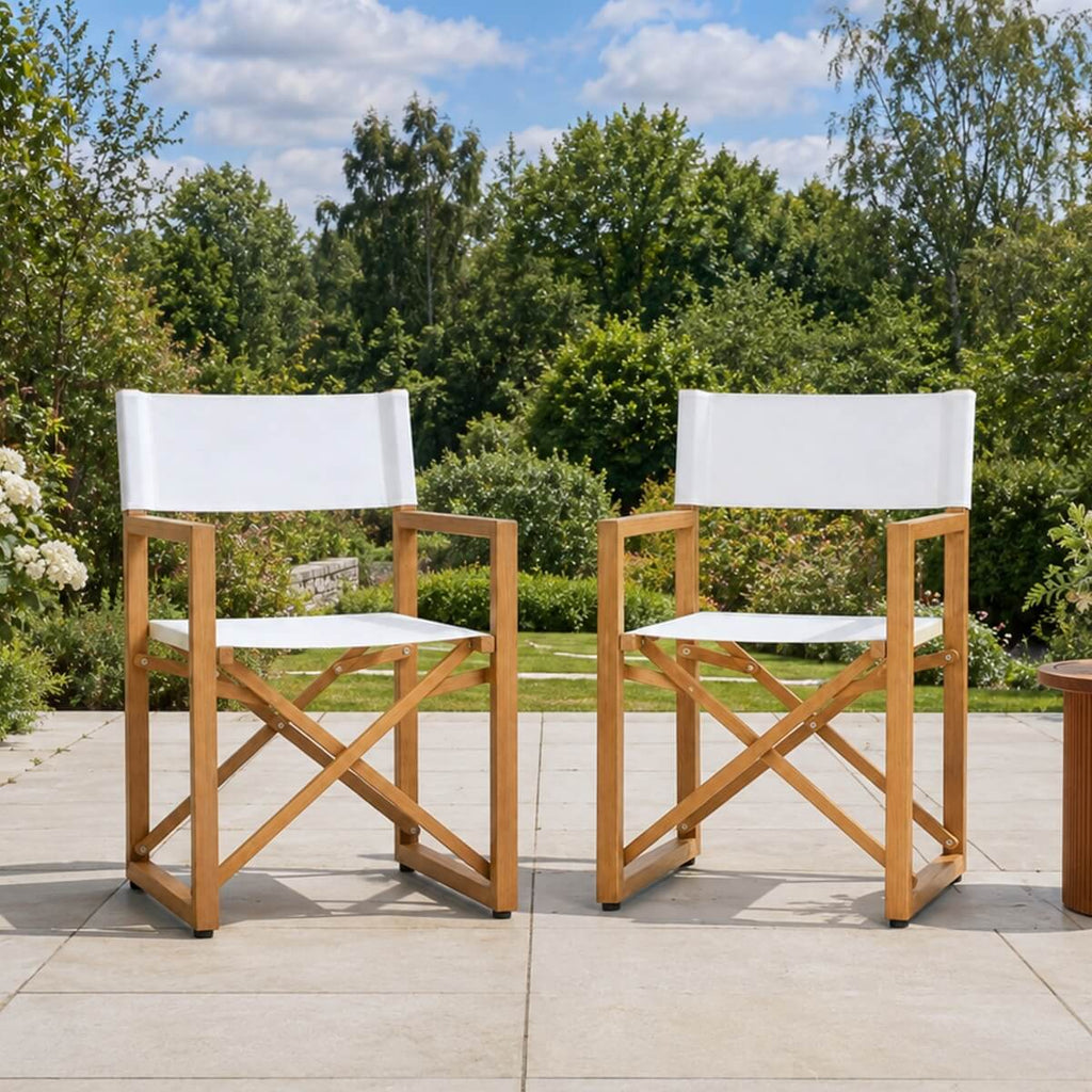 Foldable Wooden Director Chair with Breathable Textilene Fabric (PAC-2508-BR-QN)
