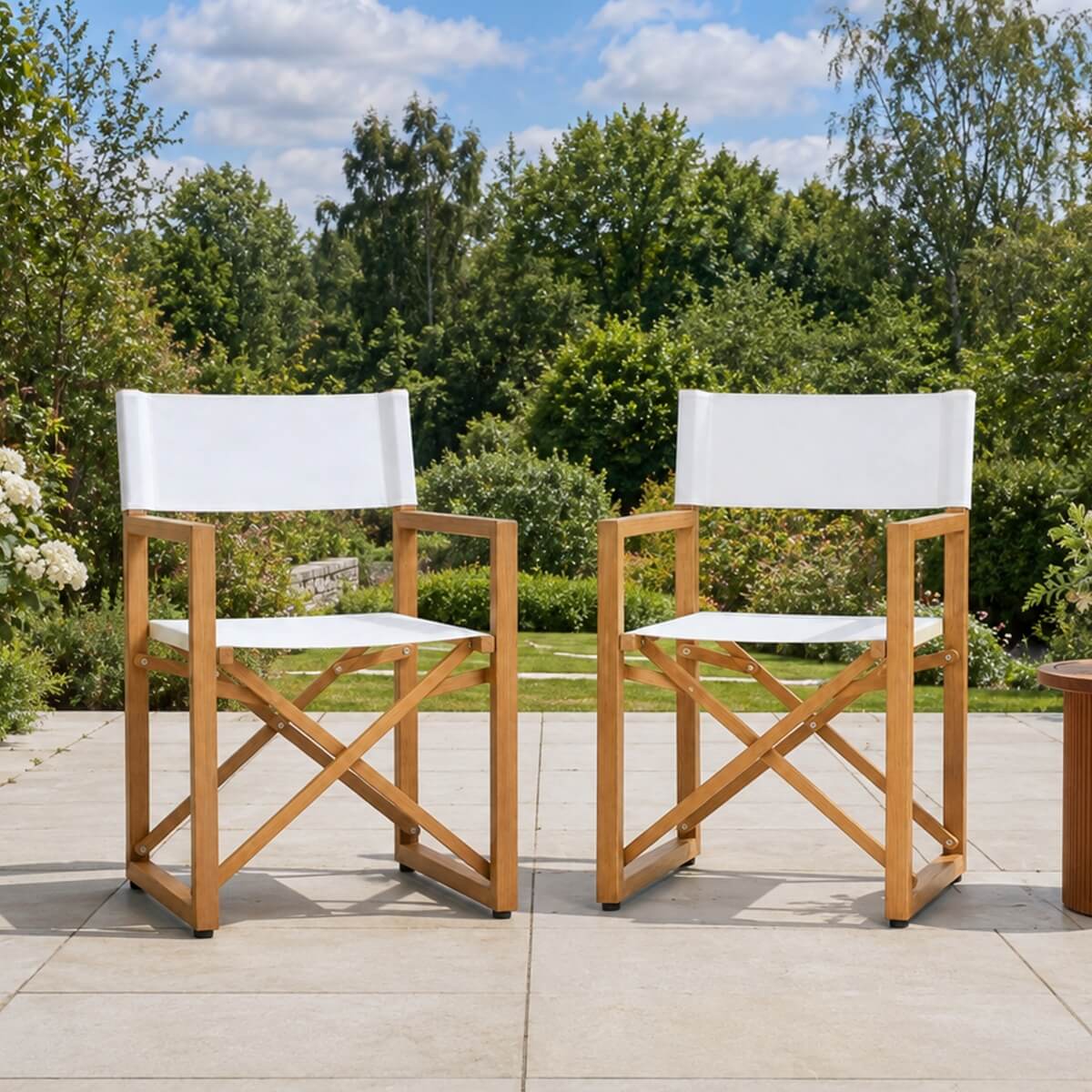 Foldable Wooden Director Chair with Breathable Textilene Fabric (PAC-2508-BR-QN)