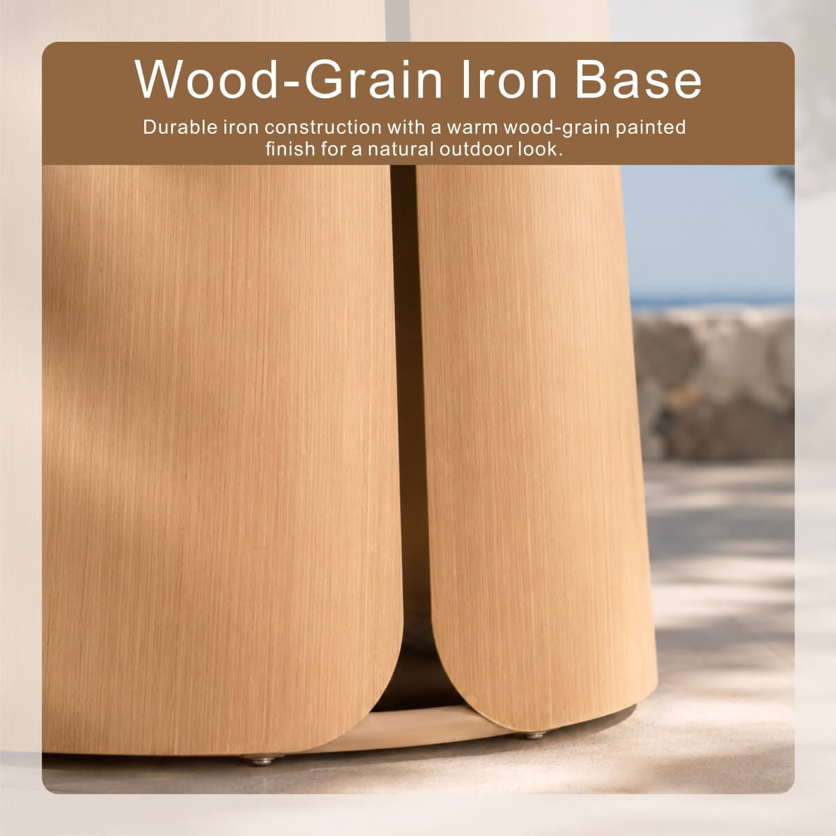 Modern Rope Woven Patio Dining Set with Wood-Grain Table (PAD-2663-Set)