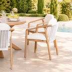 Modern 7-Piece Outdoor Patio Dining Set with Wood-Look Aluminum Frame