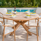 Modern 7-Piece Outdoor Patio Dining Set with Wood-Look Aluminum Frame
