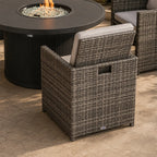 5-Piece Outdoor Fire Pit Dining Set with Fire Pit Table & 4 Wicker Chairs (PAG-2665+PAD-3234-GR)