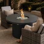 5-Piece Outdoor Fire Pit Dining Set with Fire Pit Table & 4 Wicker Chairs (PAG-2665+PAD-3234-GR)