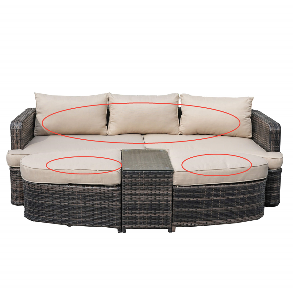 Cushions For Direct Wicker Outdoor Patio Sofa Set PAL-1202-BR