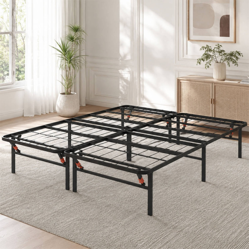 Heavy-Duty Foldable Full Size Metal Platform Bed Frame (PAL-2680-KD-BK-ZJWK)
