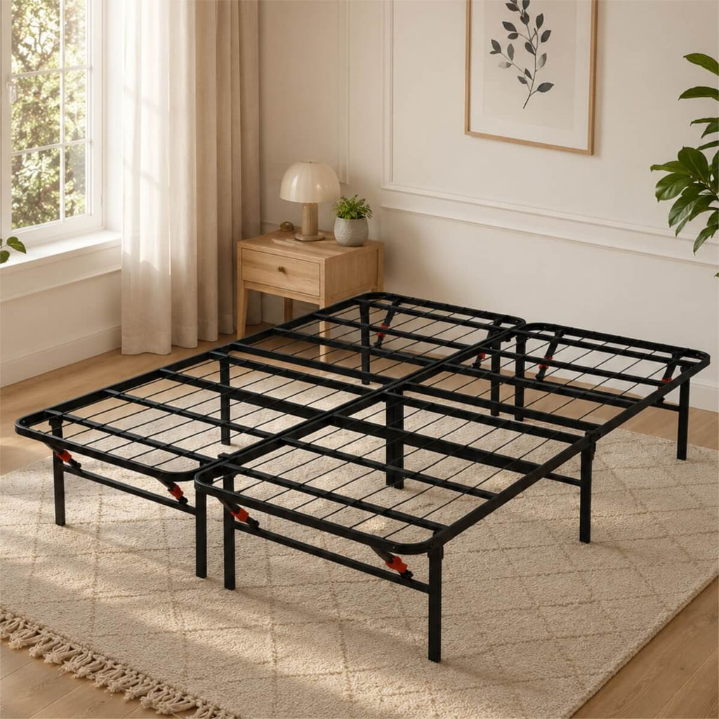 Heavy-Duty Foldable Full Size Metal Platform Bed Frame (PAL-2680-KD-BK-ZJWK)