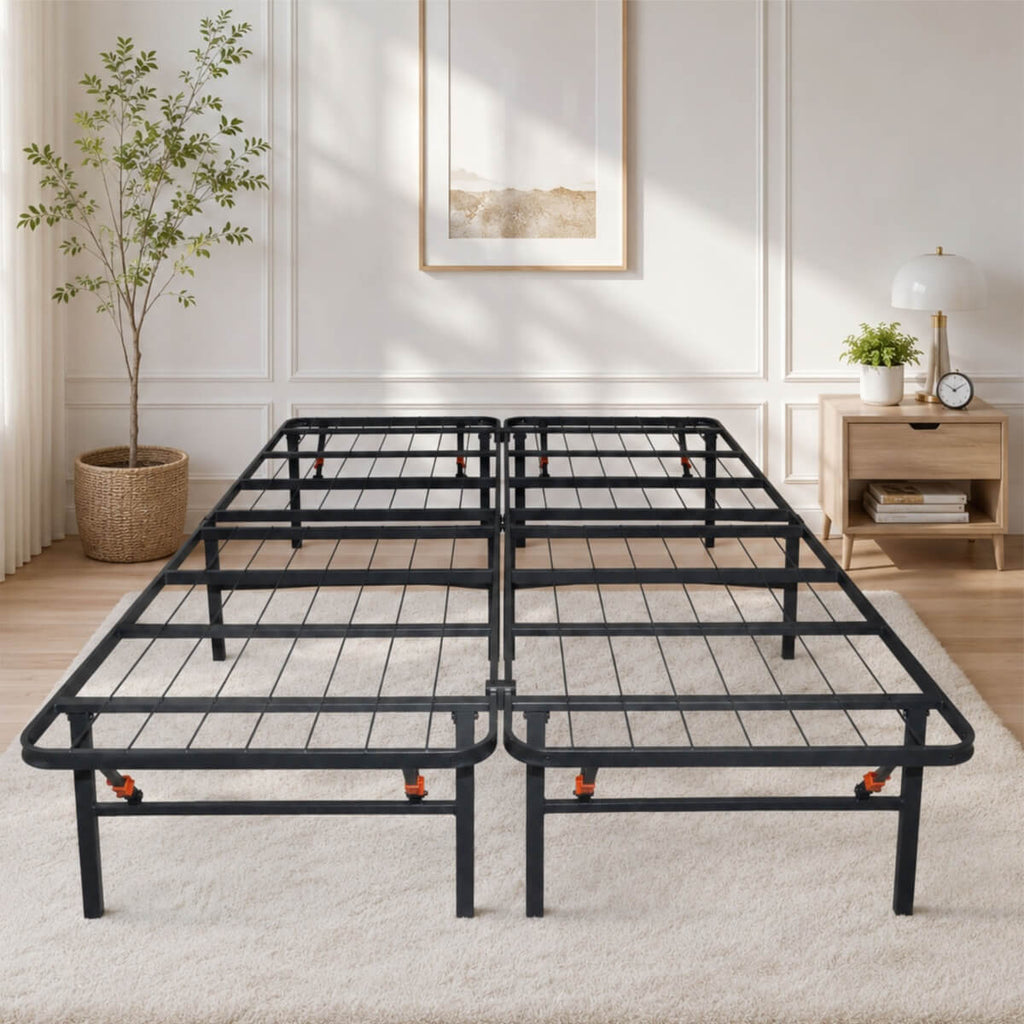 Heavy-Duty Foldable Full Size Metal Platform Bed Frame (PAL-2680-KD-BK-ZJWK)