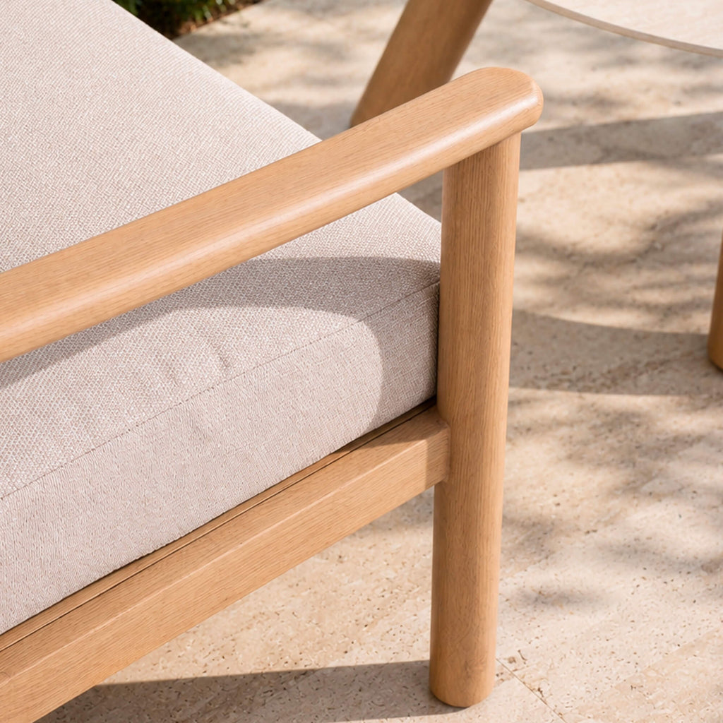 Modern 5-Piece Outdoor Patio Conversation Set with Wood-Look Aluminum Frame