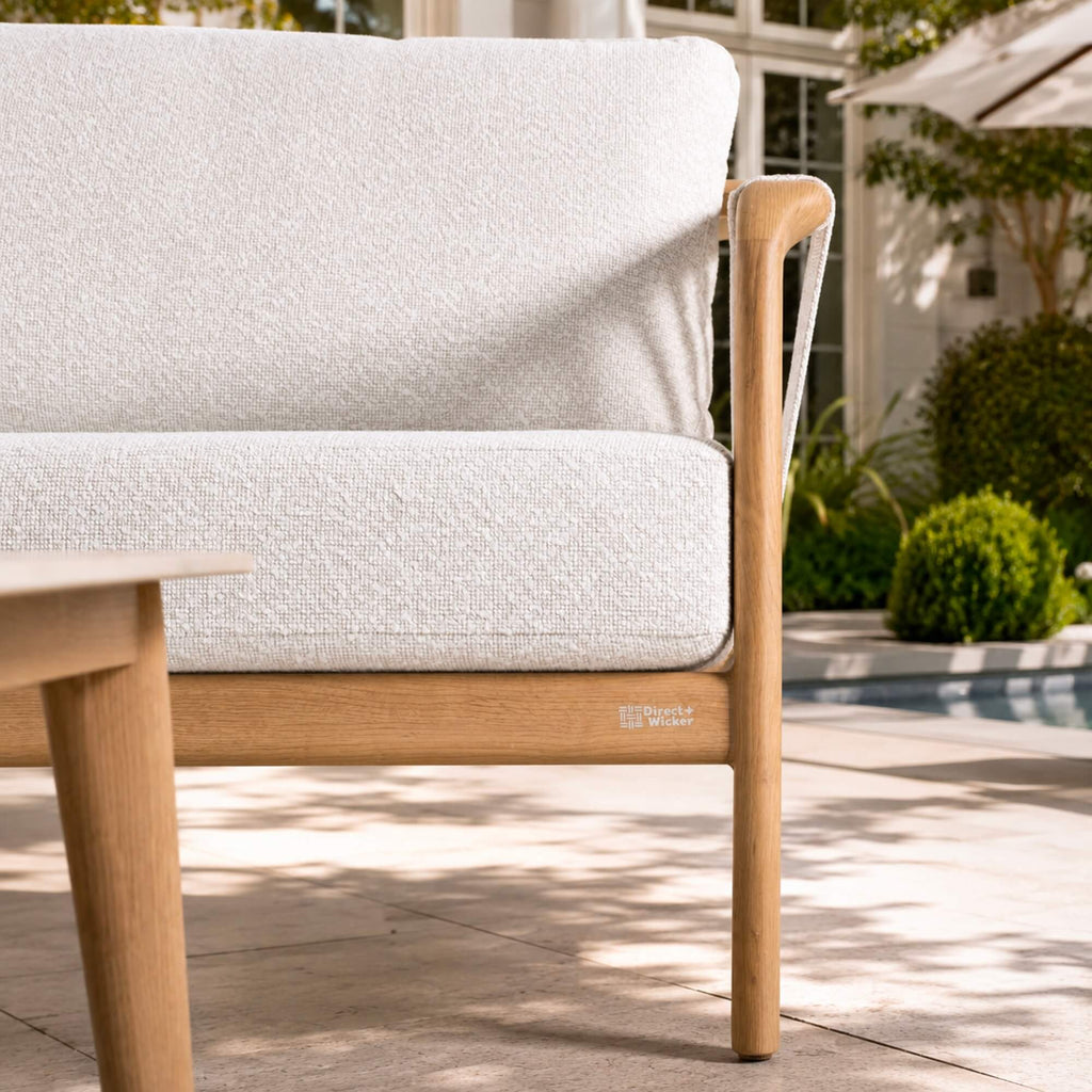 Modern 4-Piece Outdoor Patio Conversation Set with Wood-Look Aluminum Frame & Sintered Stone Table