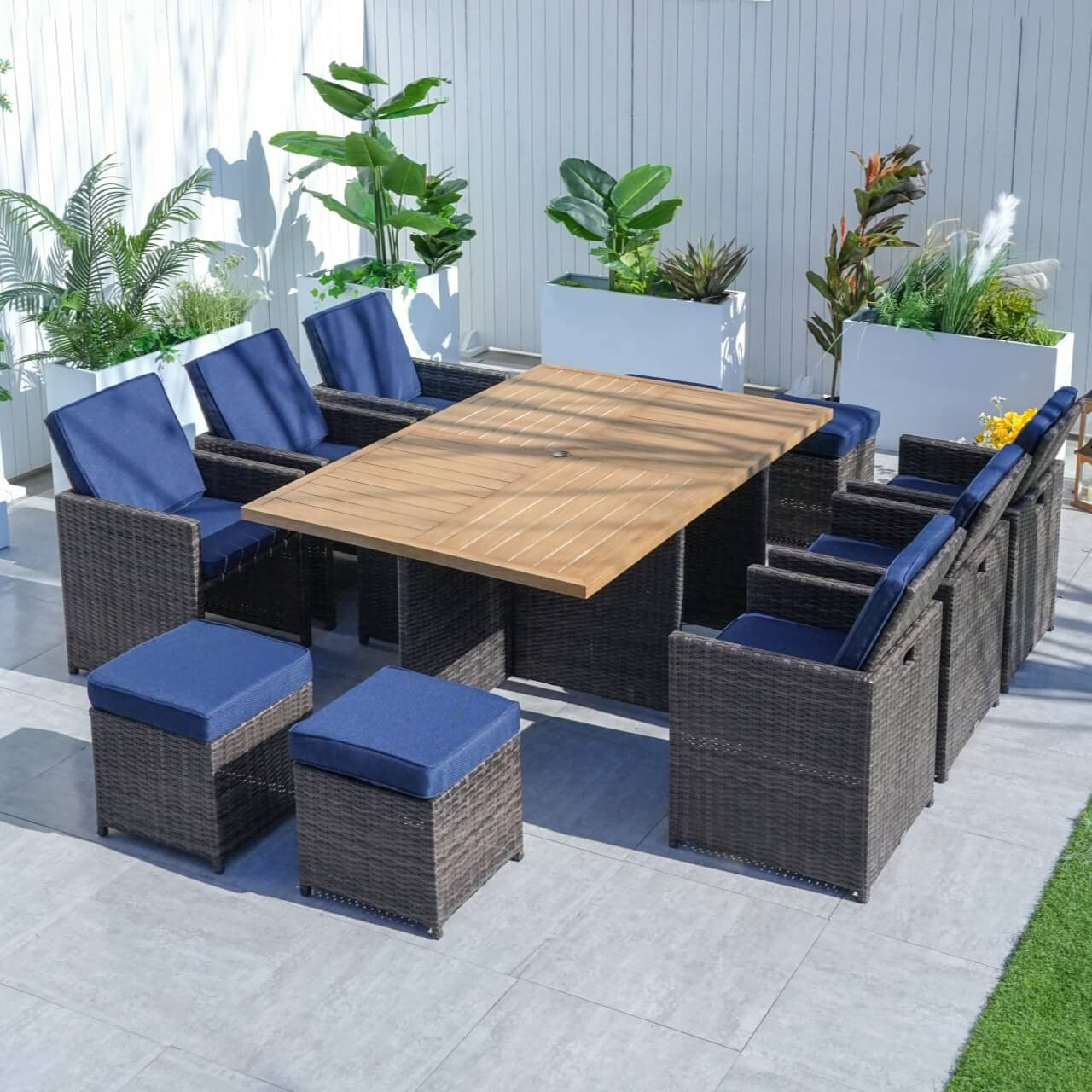 Blue Cushion Covers for Whole Set of PAD-3234 Brown