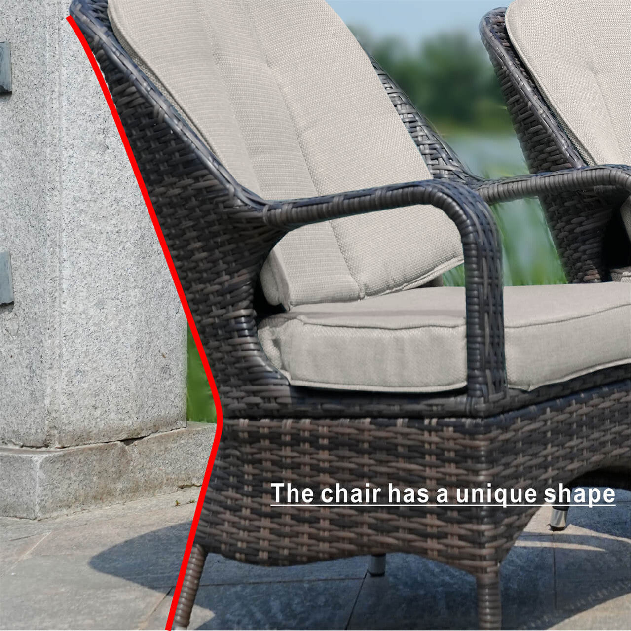 Details Patio Chairs - 2 Pieces Outdoor Rattan Chairs