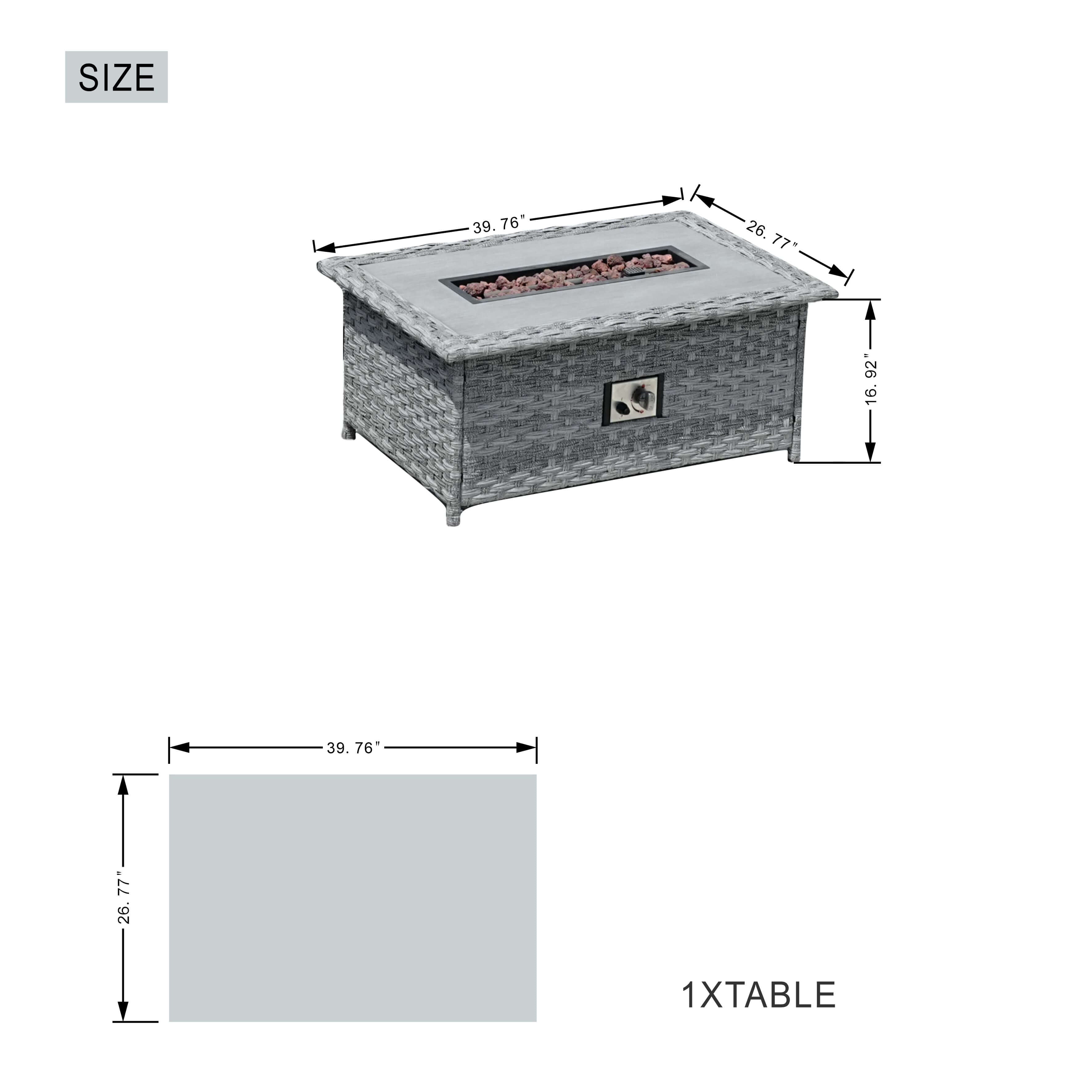 Replacement System for Firepit Table PAF-1801/1802 Tall/Short Version