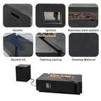A Set of Rectangular Cement Firepit Table with Gas Cylinder Cover (PAG - 24913) - Direct Wicker