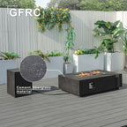 A Set of Rectangular Cement Firepit Table with Gas Cylinder Cover (PAG - 24913) - Direct Wicker