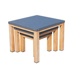 All Aluminum Outdoor 3 - Piece Set, Portable Square Table (PAT - 2341TA - GR) - Direct Wicker