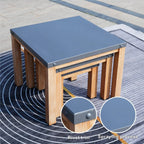 All Aluminum Outdoor 3 - Piece Set, Portable Square Table (PAT - 2341TA - GR) - Direct Wicker