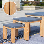 All Aluminum Outdoor 3 - Piece Set, Portable Square Table (PAT - 2341TA - GR) - Direct Wicker