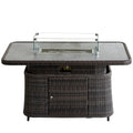 Aluminum Adjustable Fire Pit Table with Tempered Glass Top (PAG - 2403RT) - Direct Wicker