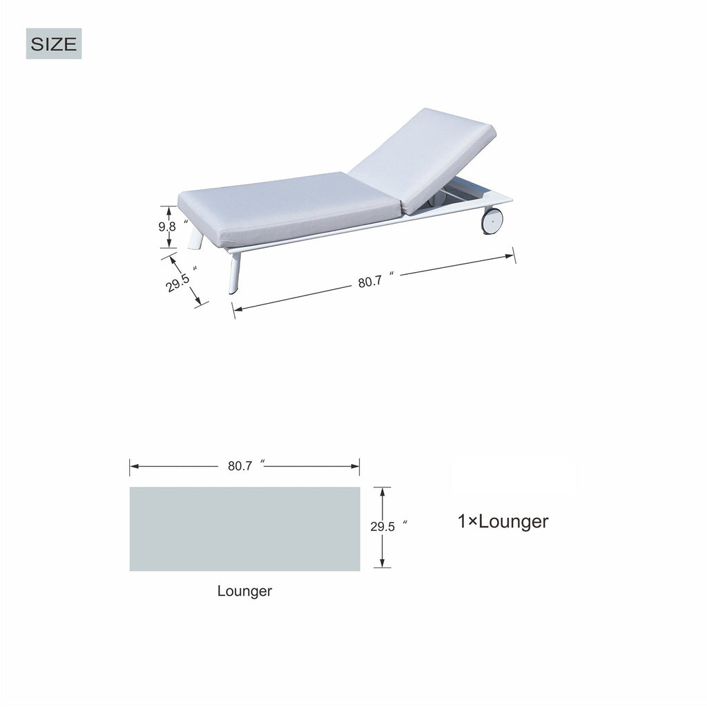 Aluminum Frame Outdoor Daybed Olefin Fabric (PAL-2324DB) - Direct Wicker