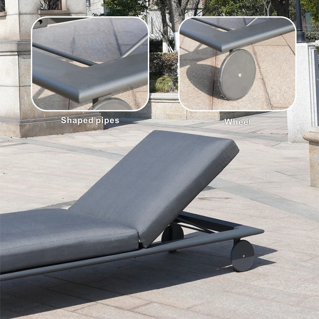Aluminum Frame Outdoor Daybed Olefin Fabric (PAL-2324DB) - Direct Wicker