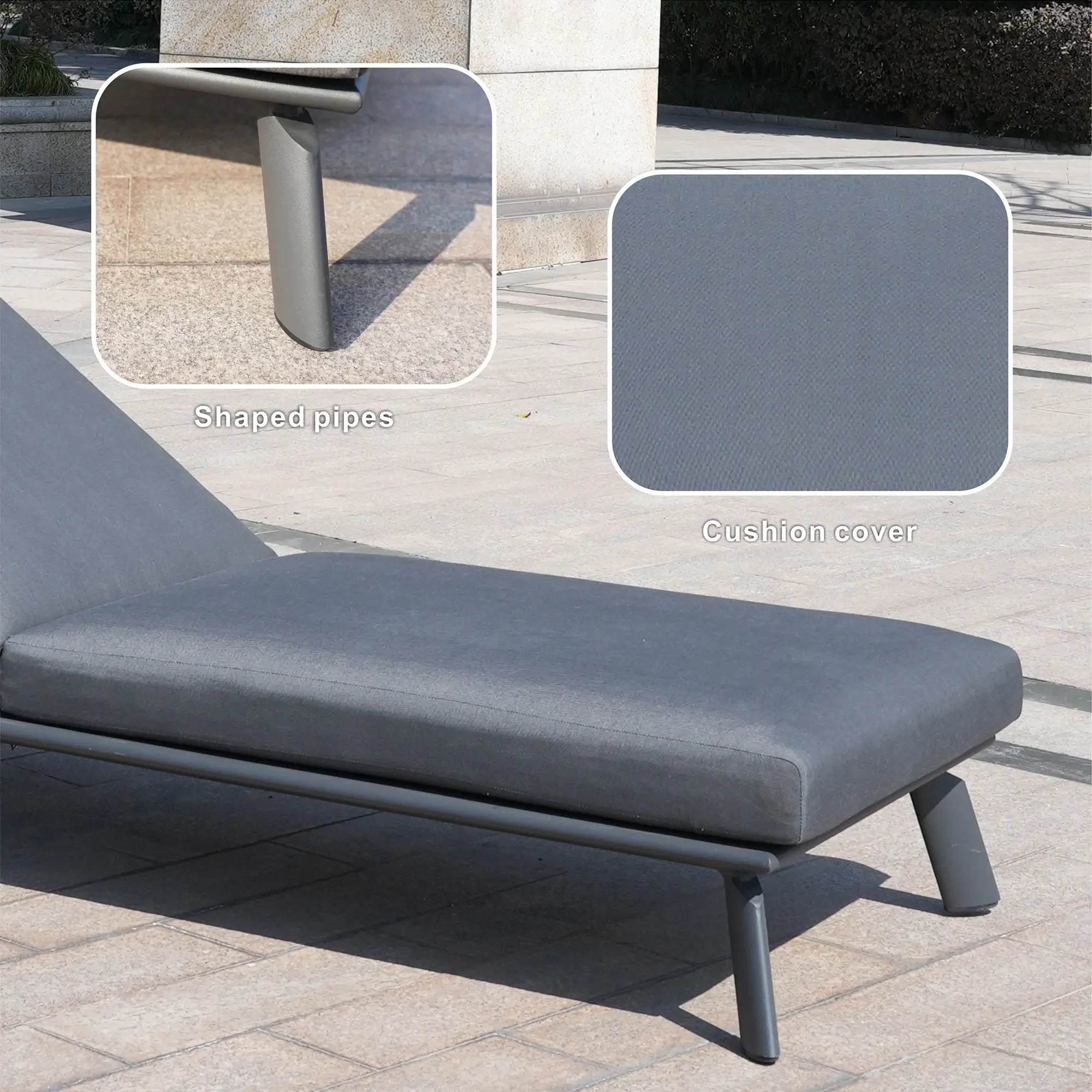 Aluminum Frame Outdoor Daybed Olefin Fabric (PAL-2324DB) - Direct Wicker