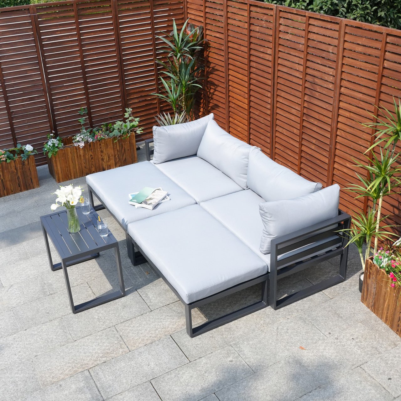Aluminum Outdoor Modular Sofa Set (PAS - 50128) - Direct Wicker