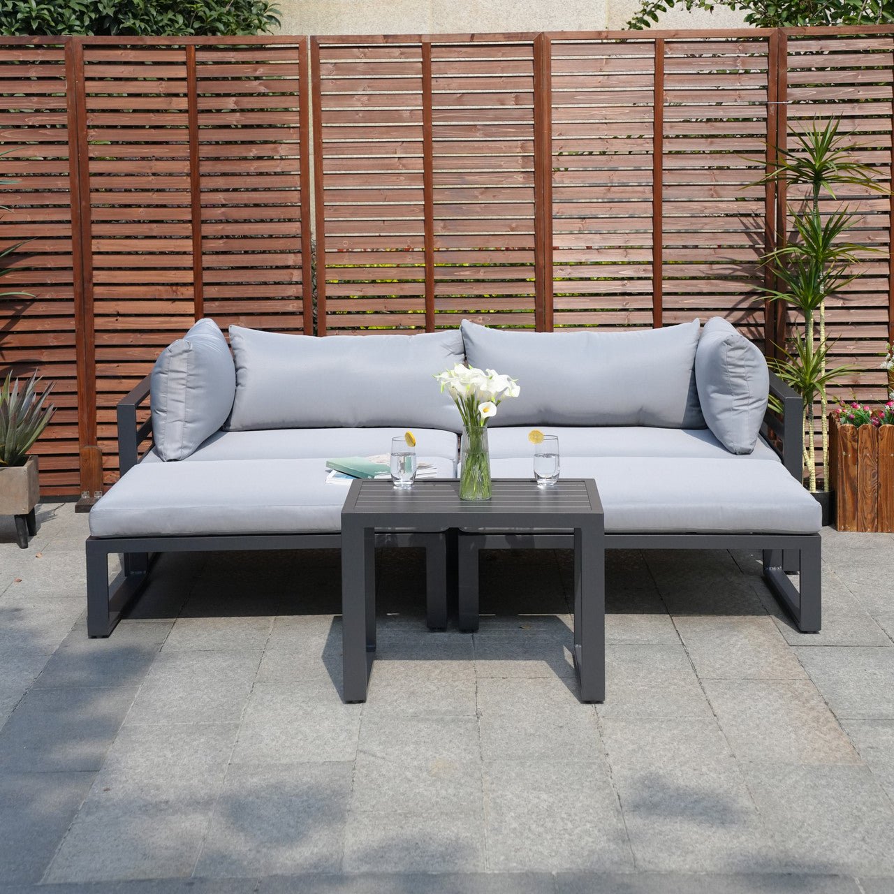 Aluminum Outdoor Modular Sofa Set (PAS - 50128) - Direct Wicker