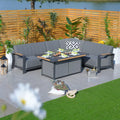 Aluminum Patio and Garden Fire Pit Seating Set with Gray Cushion (PAG-2338+2336) - Direct Wicker
