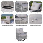 Aluminum Swivel Single Chair (Set of 2) – Durable Outdoor Lounge Chairs with Direct Wicker Weave - Direct Wicker