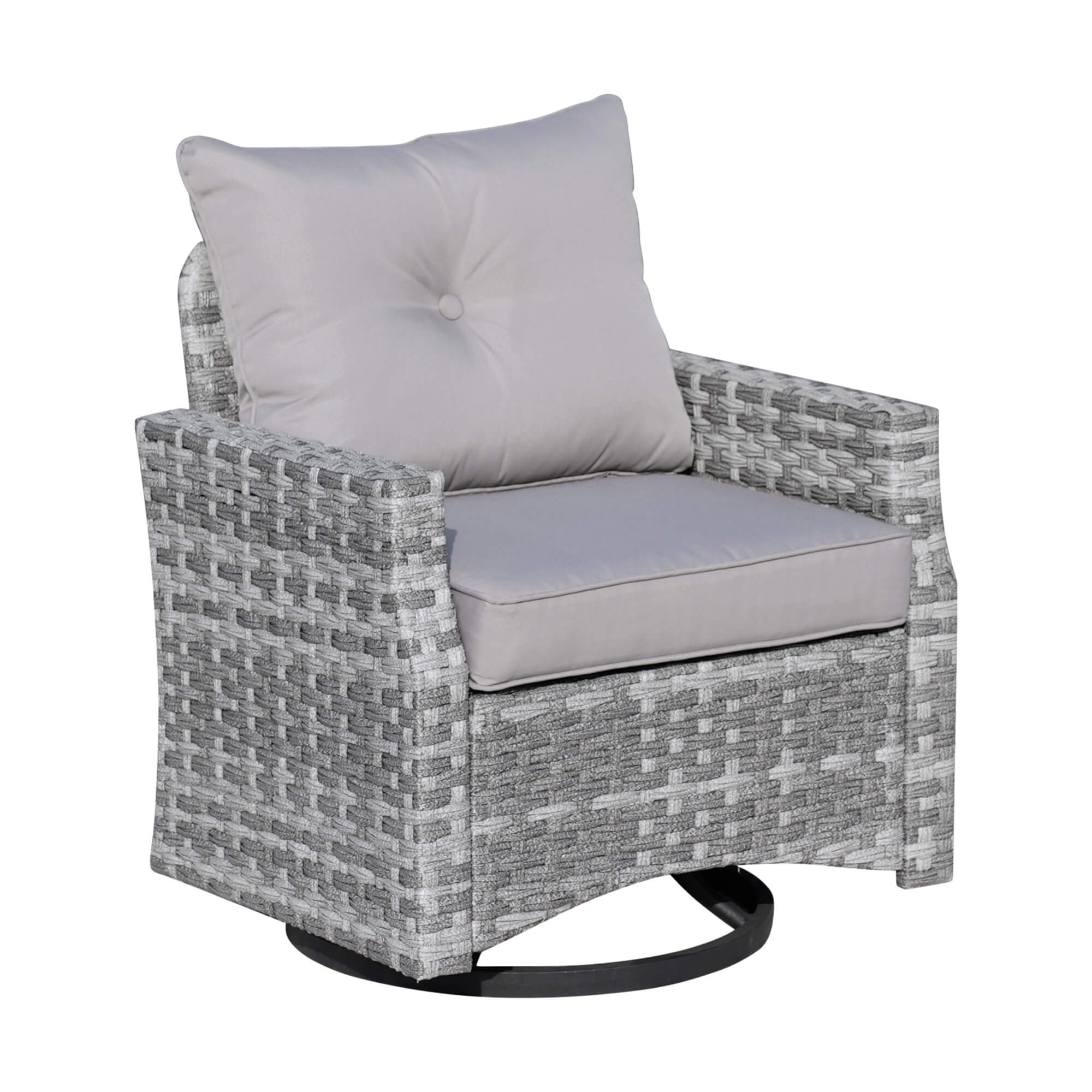 Aluminum Swivel Single Chair (Set of 2) – Durable Outdoor Lounge Chairs with Direct Wicker Weave - Direct Wicker