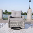 Aluminum Swivel Single Chair (Set of 2) – Durable Outdoor Lounge Chairs with Direct Wicker Weave - Direct Wicker