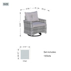 Aluminum Swivel Single Chair (Set of 2) – Durable Outdoor Lounge Chairs with Direct Wicker Weave - Direct Wicker