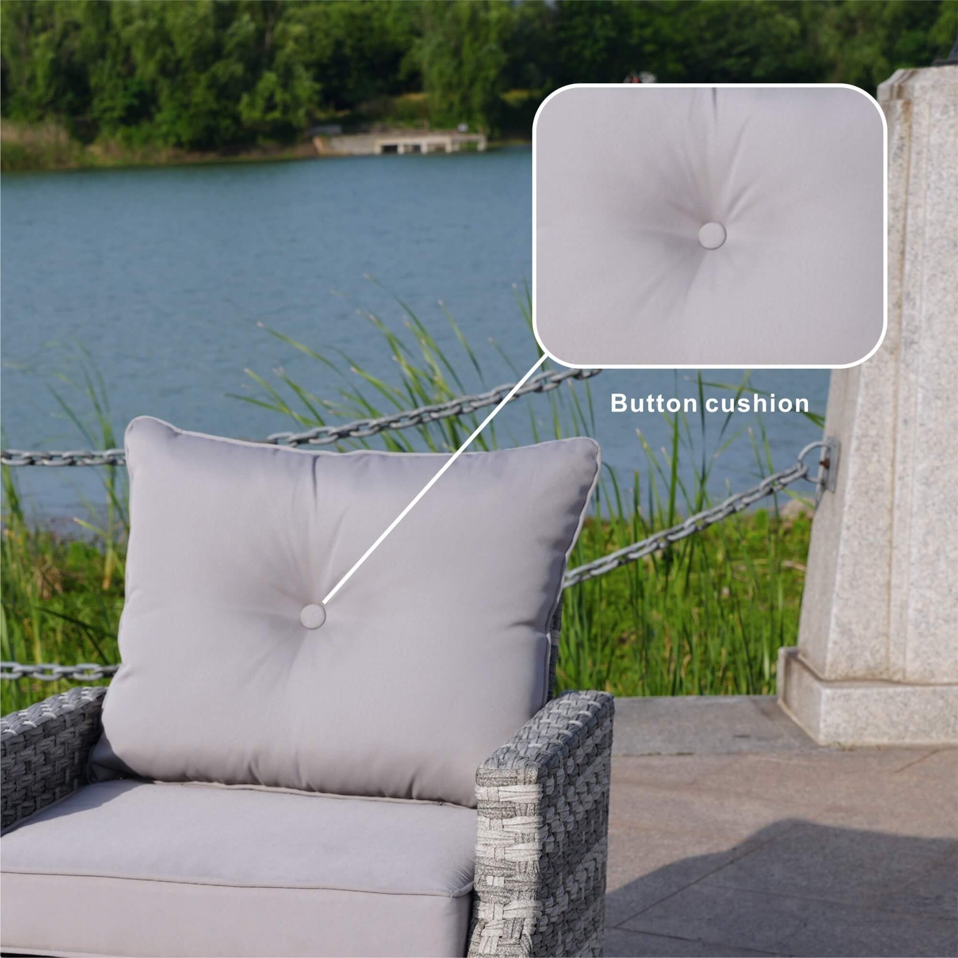 Aluminum Swivel Single Chair (Set of 2) – Durable Outdoor Lounge Chairs with Direct Wicker Weave - Direct Wicker