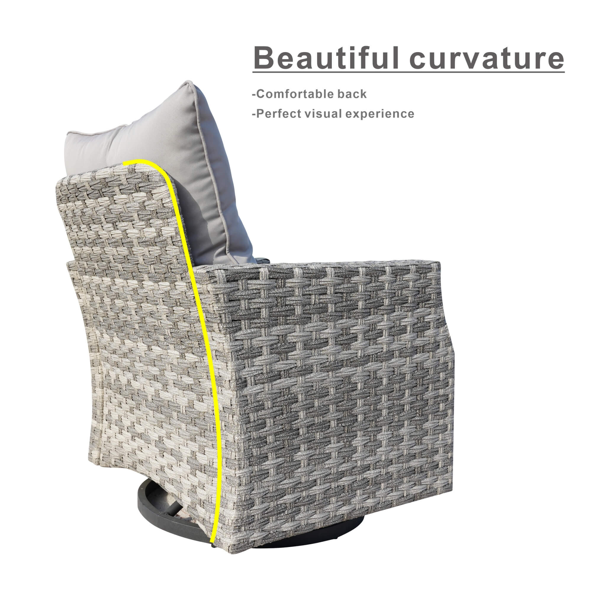 Aluminum Swivel Single Chair (Set of 2) – Durable Outdoor Lounge Chairs with Direct Wicker Weave - Direct Wicker