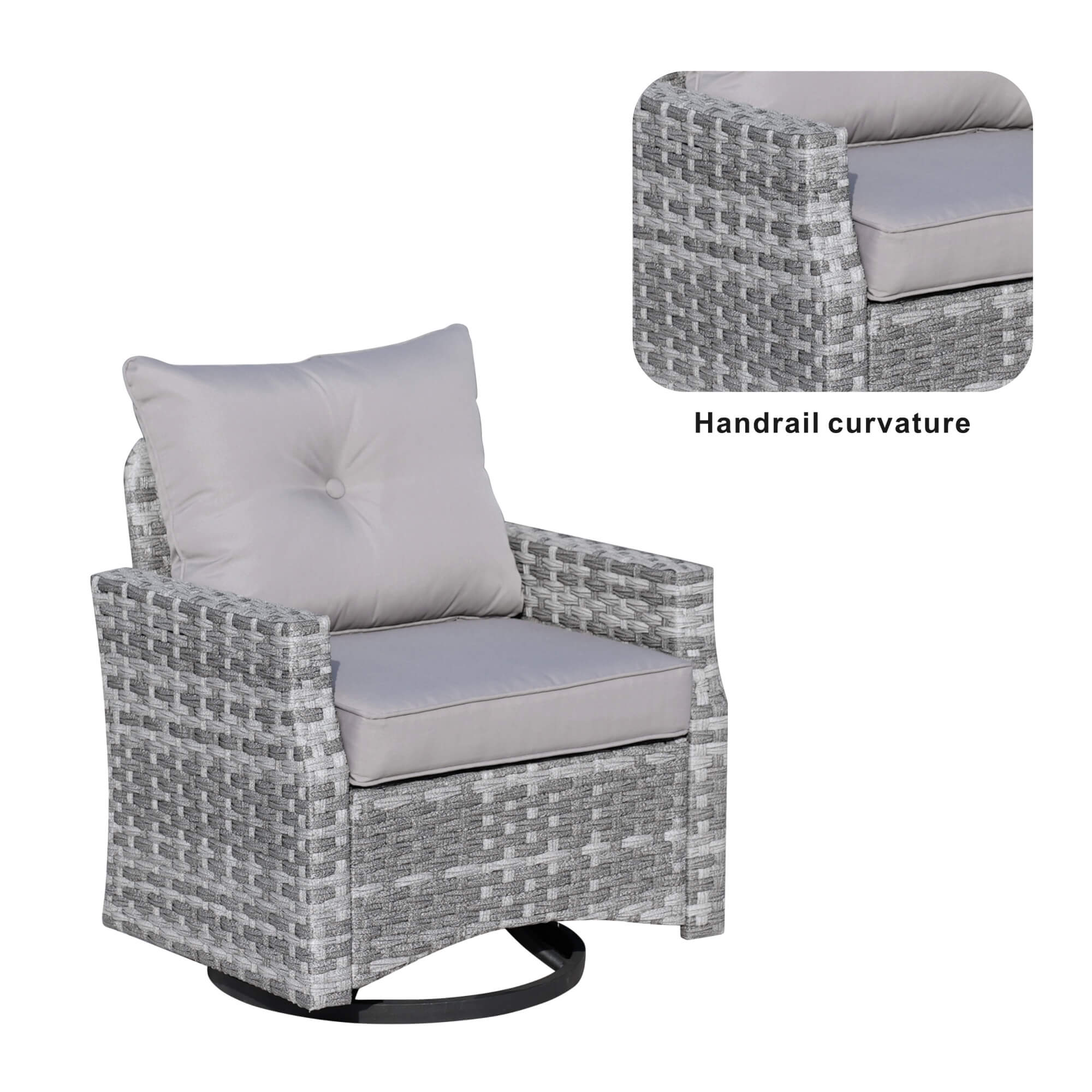 Aluminum Swivel Single Chair (Set of 2) – Durable Outdoor Lounge Chairs with Direct Wicker Weave - Direct Wicker