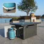 Aluminum Tube Rectangular Firepit Table (PAG - 2334TA) - Direct Wicker