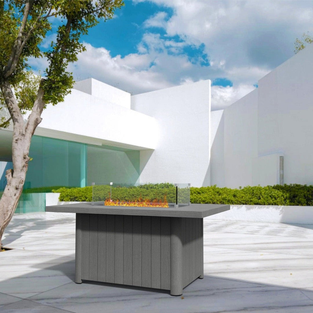 Aluminum Tube Rectangular Firepit Table (PAG - 2334TA) - Direct Wicker