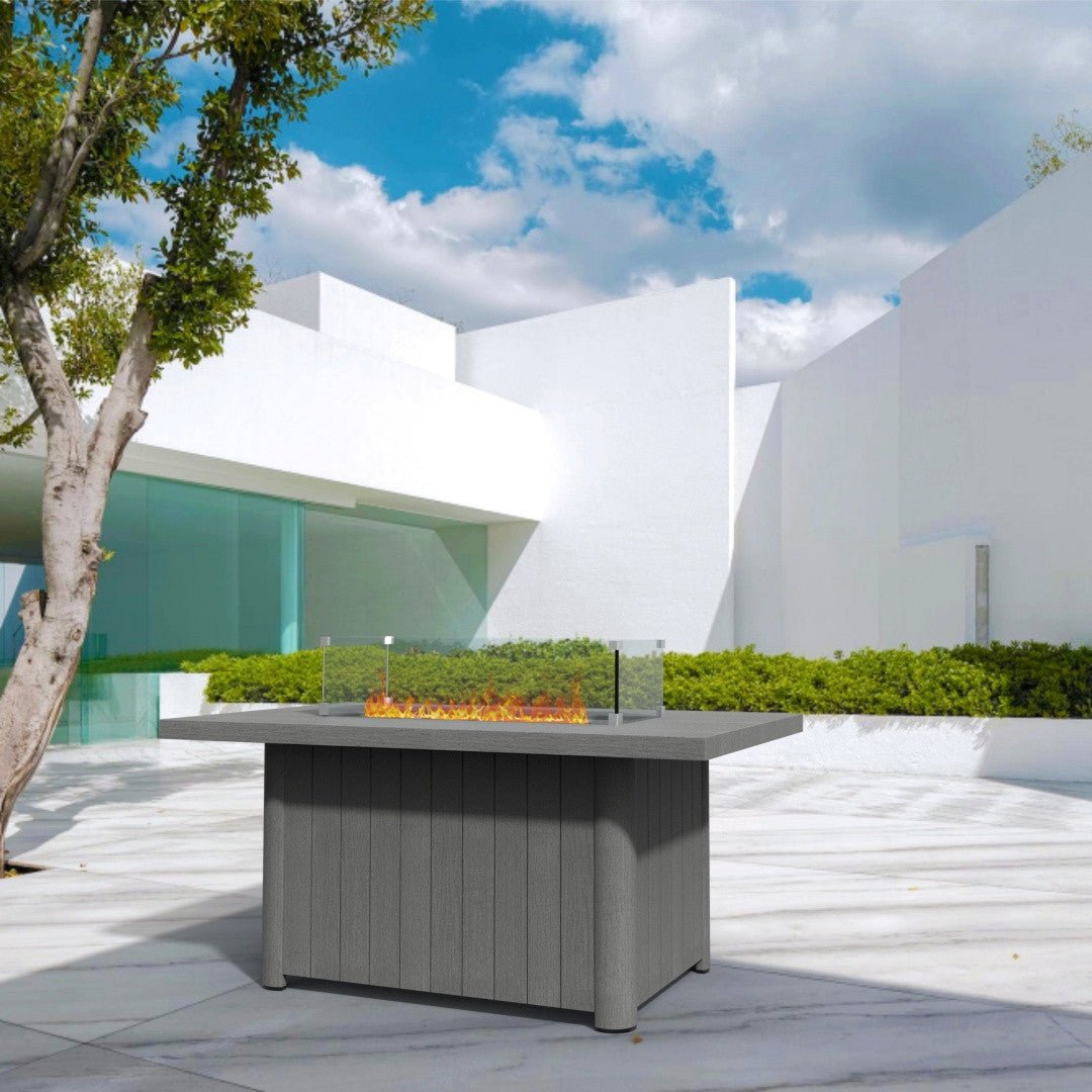 Aluminum Tube Rectangular Firepit Table (PAG - 2334TA) - Direct Wicker