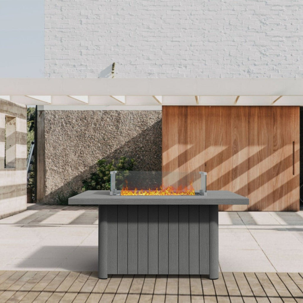 Aluminum Tube Rectangular Firepit Table (PAG - 2334TA) - Direct Wicker