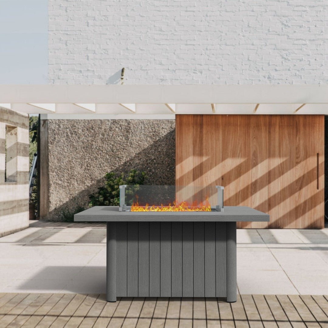 Aluminum Tube Rectangular Firepit Table (PAG - 2334TA) - Direct Wicker