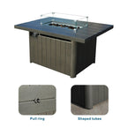 Aluminum Tube Rectangular Firepit Table (PAG - 2334TA) - Direct Wicker