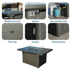 Aluminum Tube Rectangular Firepit Table (PAG - 2334TA) - Direct Wicker