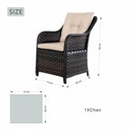 Aluminum Wicker Dining Chair with 3-Line Woven Back& Arms(PAC-012) - Direct Wicker