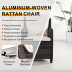 Aluminum Wicker Dining Chair with 3-Line Woven Back& Arms(PAC-012) - Direct Wicker