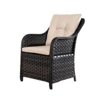 Aluminum Wicker Dining Chair with 3-Line Woven Back& Arms(PAC-012) - Direct Wicker
