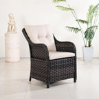 Aluminum Wicker Dining Chair with 3-Line Woven Back& Arms(PAC-012) - Direct Wicker